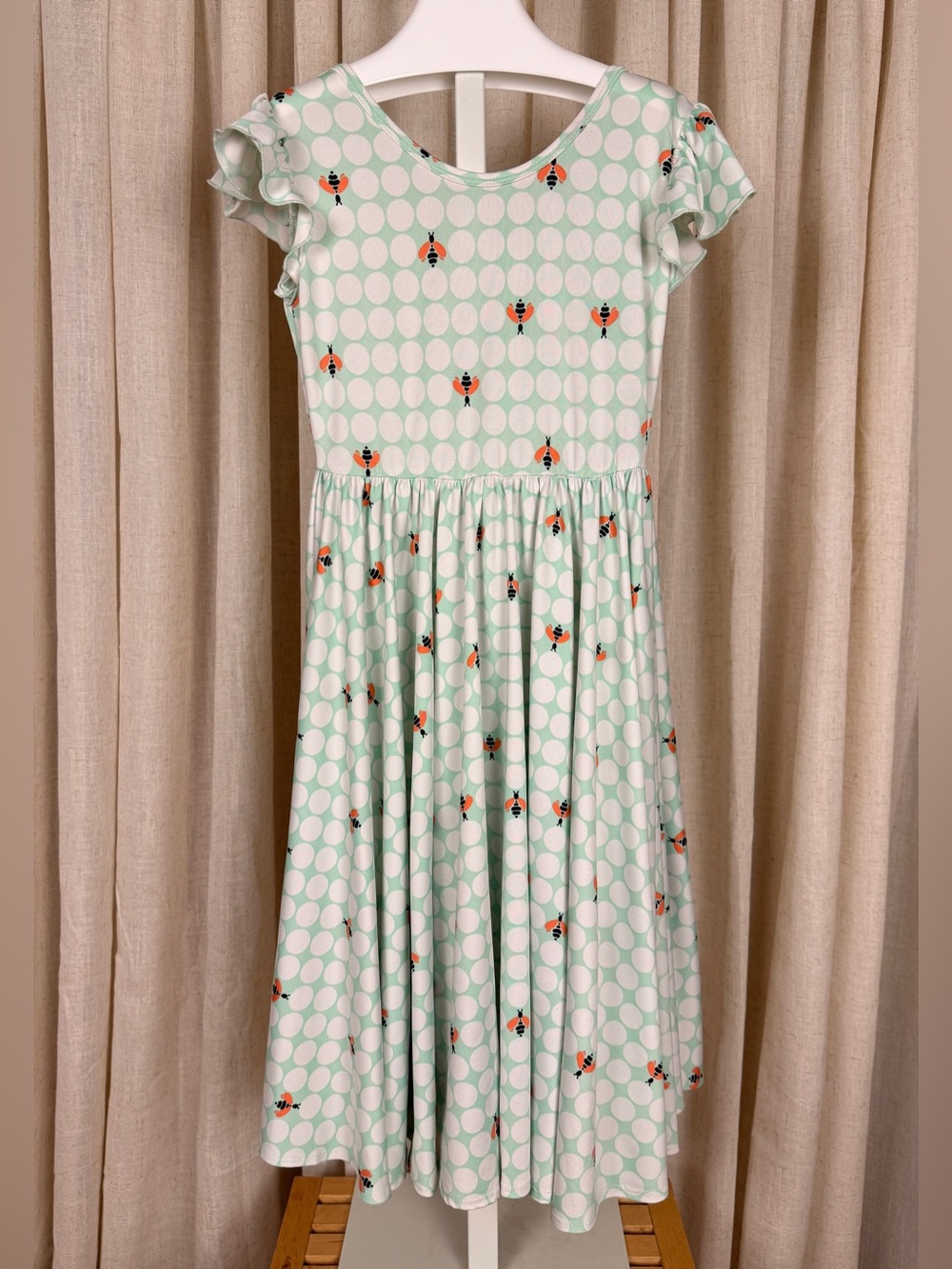 DOT DOT SMILE Mint Polka Dot *Honey Bees* Fit & Flare Dress 8-10 Years